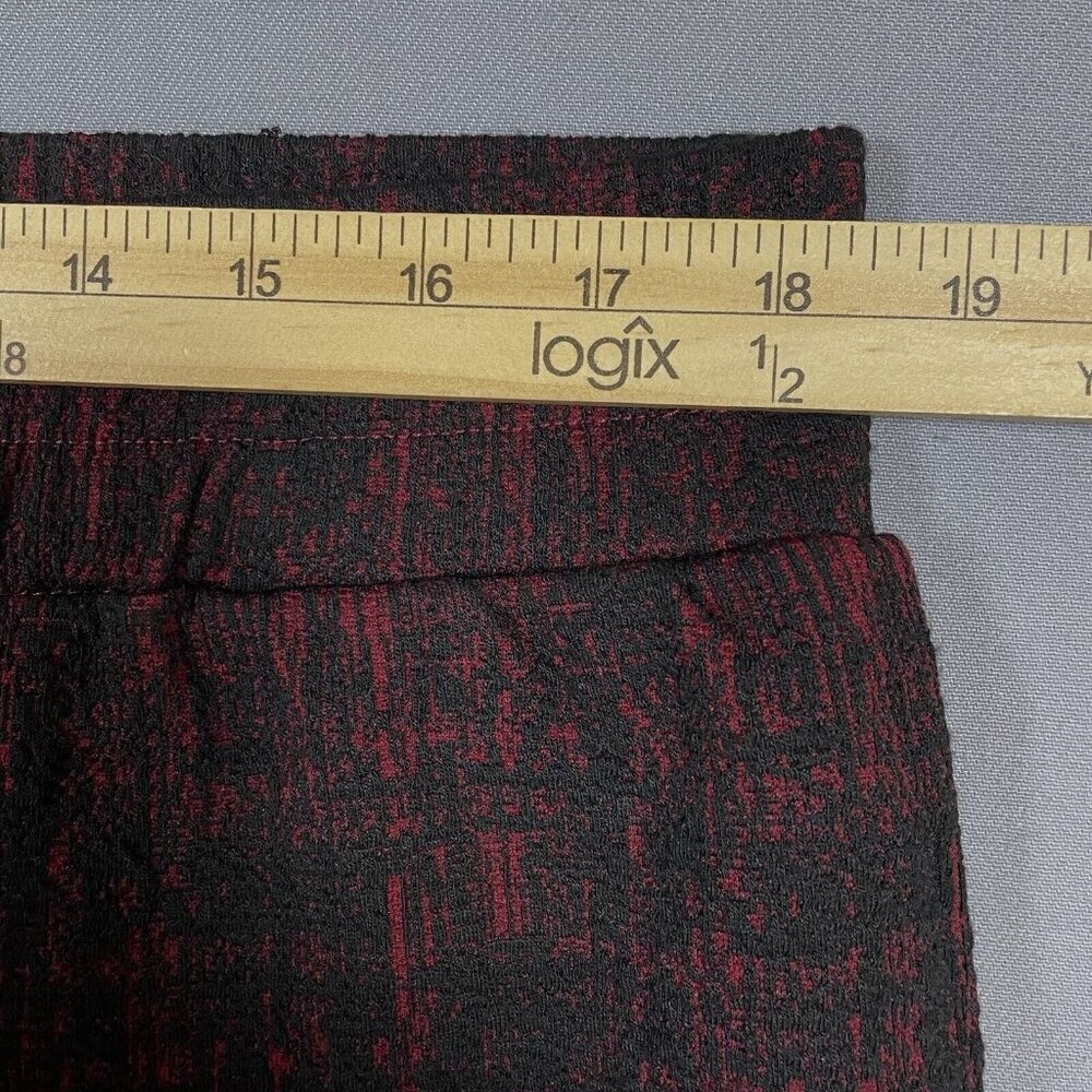J Jason Wu Artsy Textured Pull On Pants Stretch Waist Size Large L Red Black - Picture 10 of 15